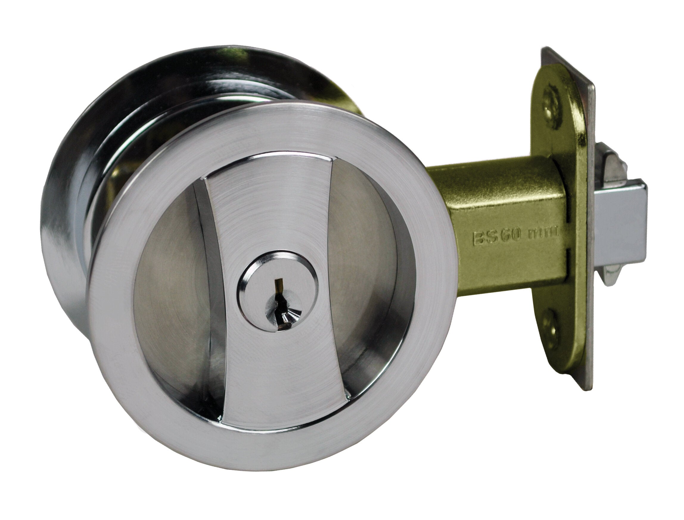 Trio Sliding Door Lock Entrance Satin Chrome