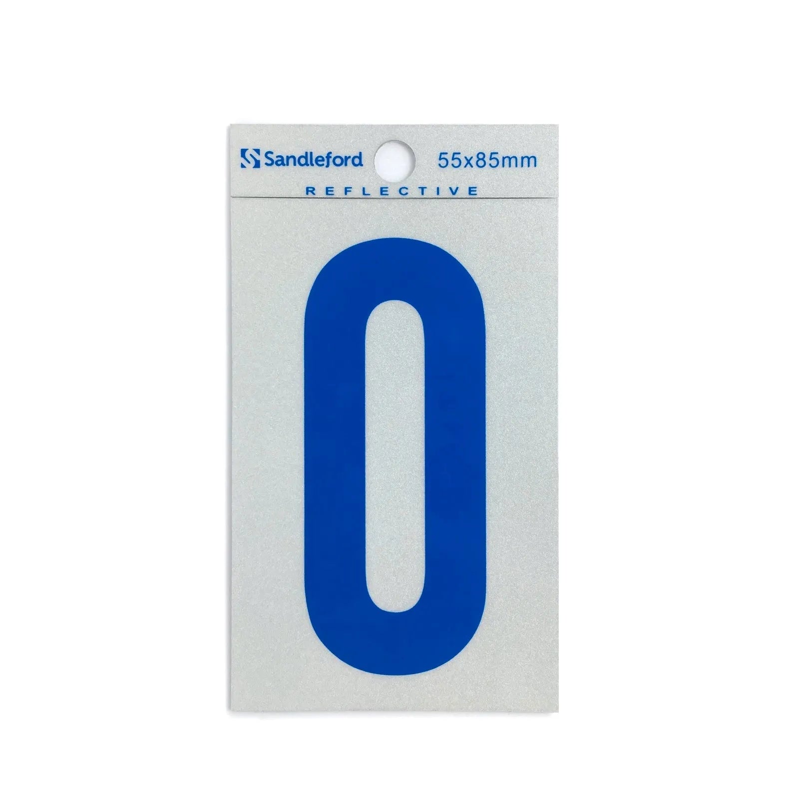 Sandleford 85mm Reflective Blue Self Adhesive House Number 0