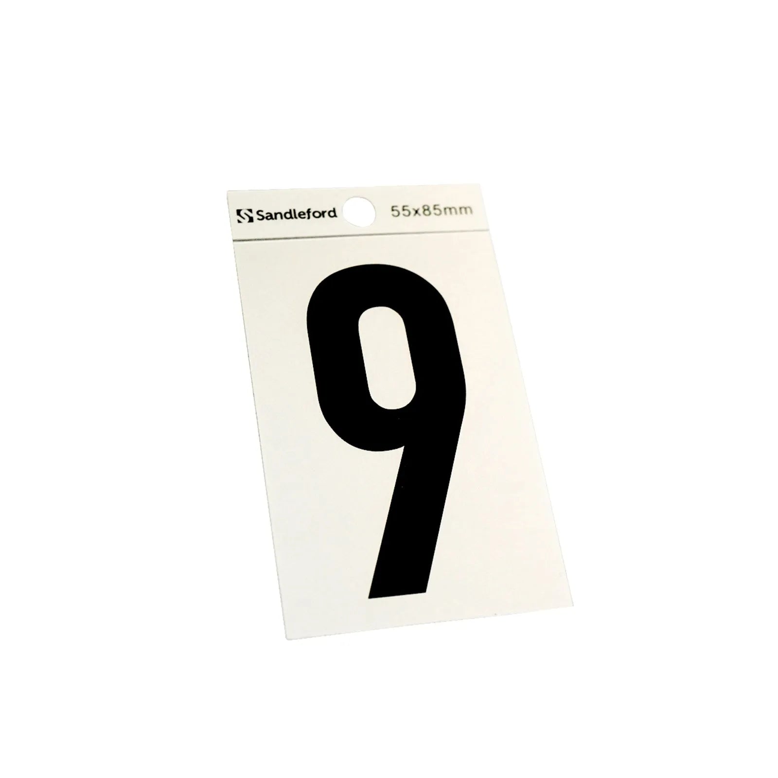 Sandleford 85mm Silver/Black Self Adhesive House Number 9