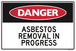 Sandleford Asbestos Removal in Progress Sign