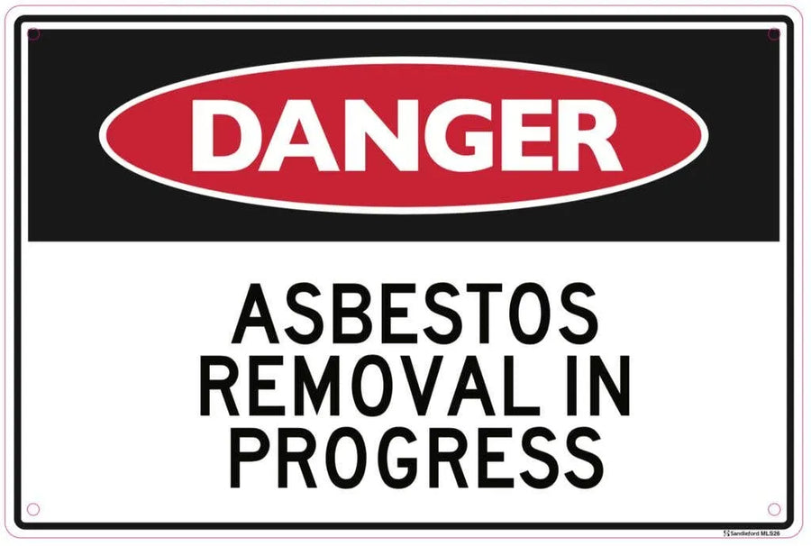 Sandleford Asbestos Removal in Progress Sign