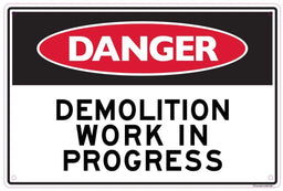 Sandleford Danger Demolition Work in Progress Sign