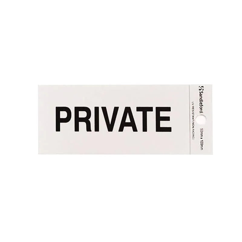 Sandleford Private Self Adhesive Sign 100 x 50mm