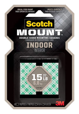 Scotch-Mount Indoor Double-Sided Mounting Squares 254mm x 254mm - 48 Pack