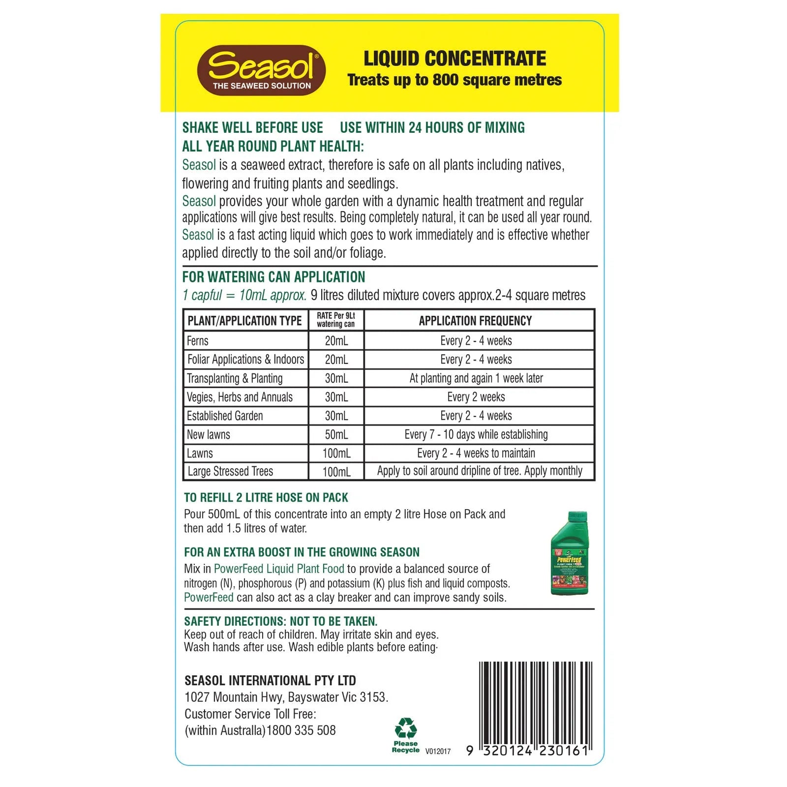 Seasol Fertiliser Concentrate 4L
