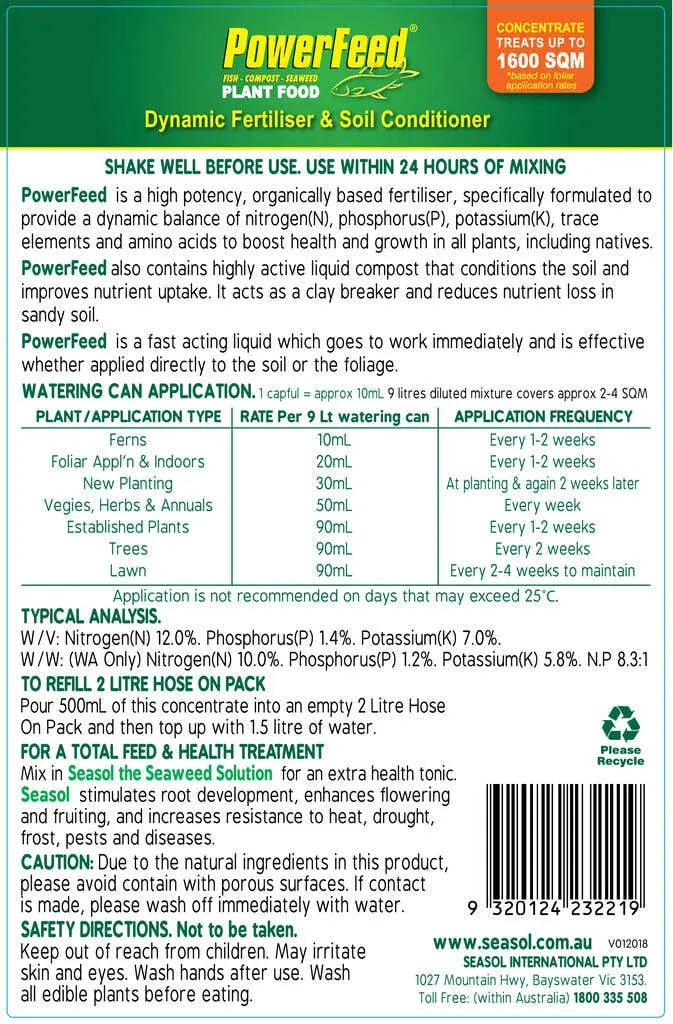 Seasol PowerFeed Fertiliser Concentrate 8L