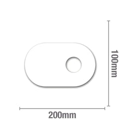 Self Adhesive Cupboard Plate Oval White 40mm - 10 Pack