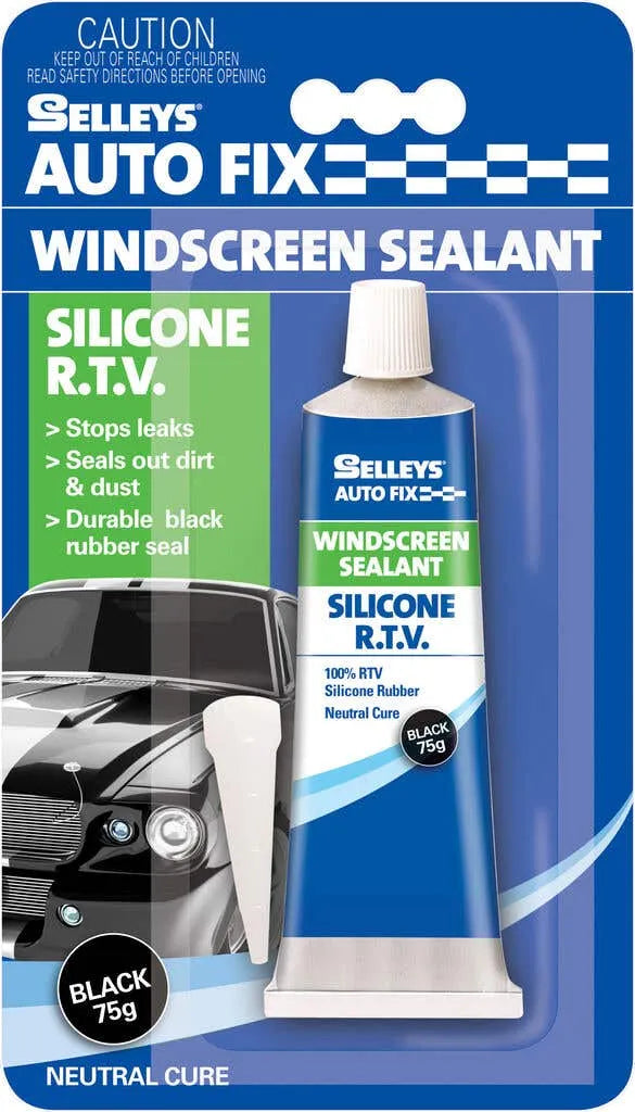 Selleys Auto Fix Windscreen Silicone Sealant RTV Black 75g