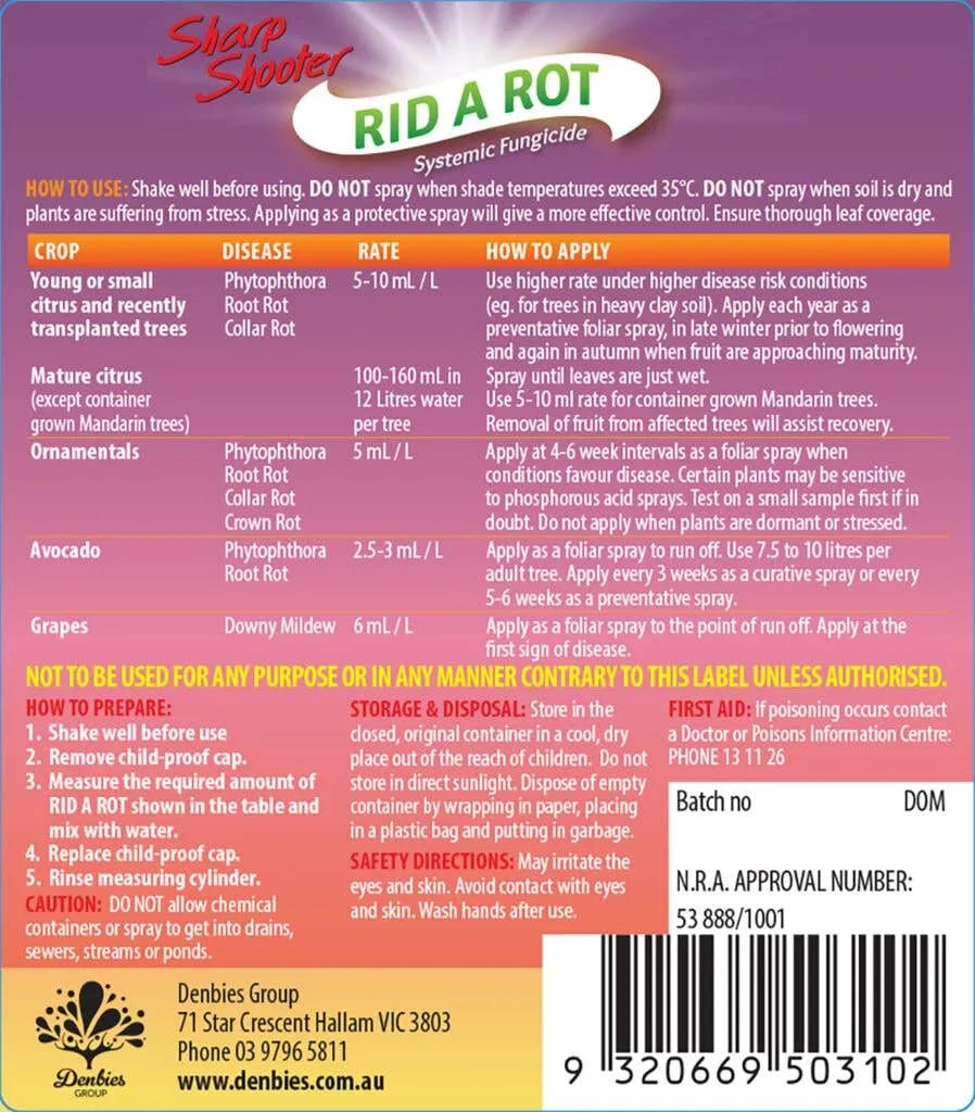 Sharp Shooter Rid a Rot Fungicide Concentrate 500ml