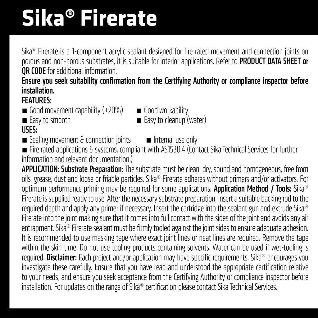 Sika Fire Rated Acrylic Sealant Grey 310ml