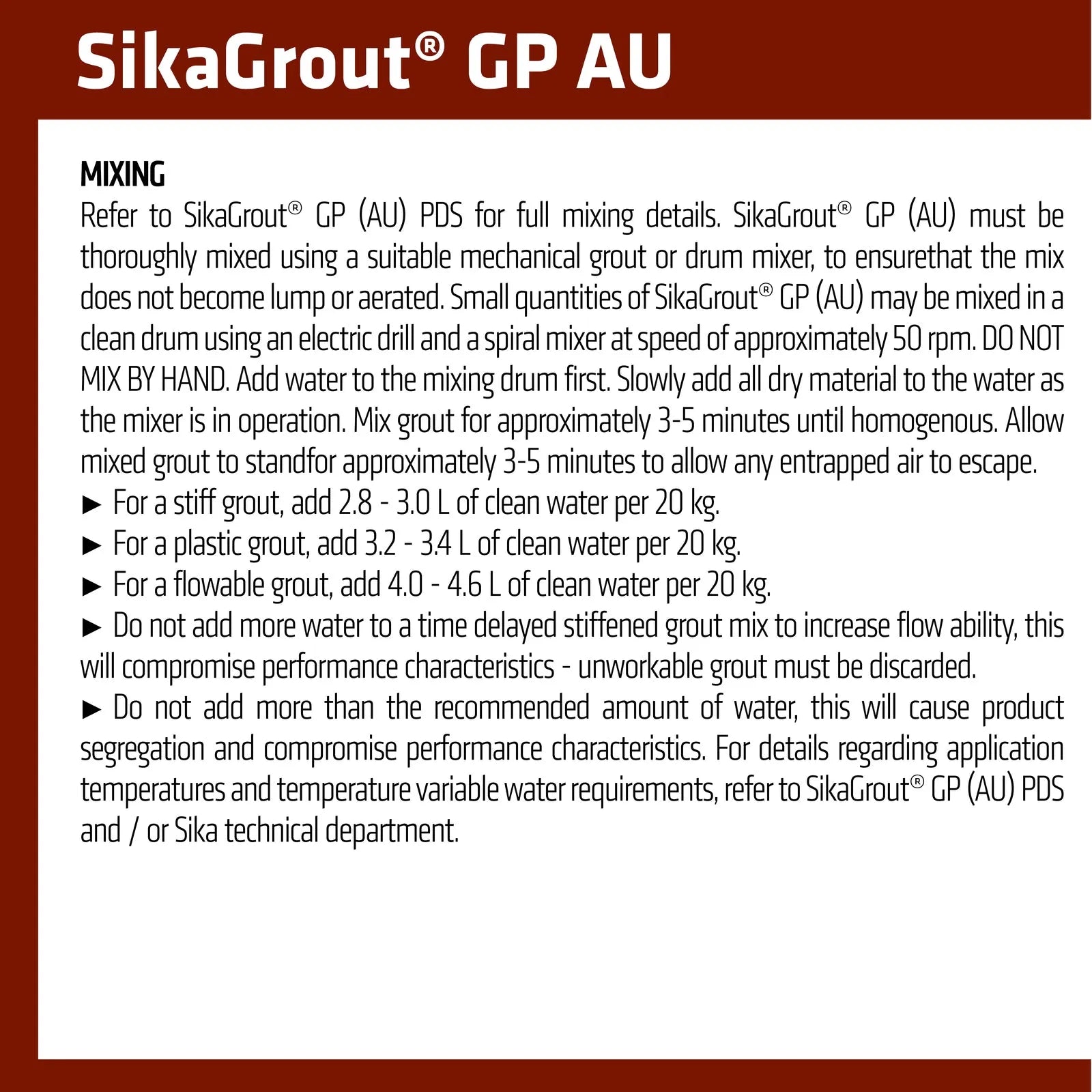 Sika General Purpose Cementitious Grout 20kg