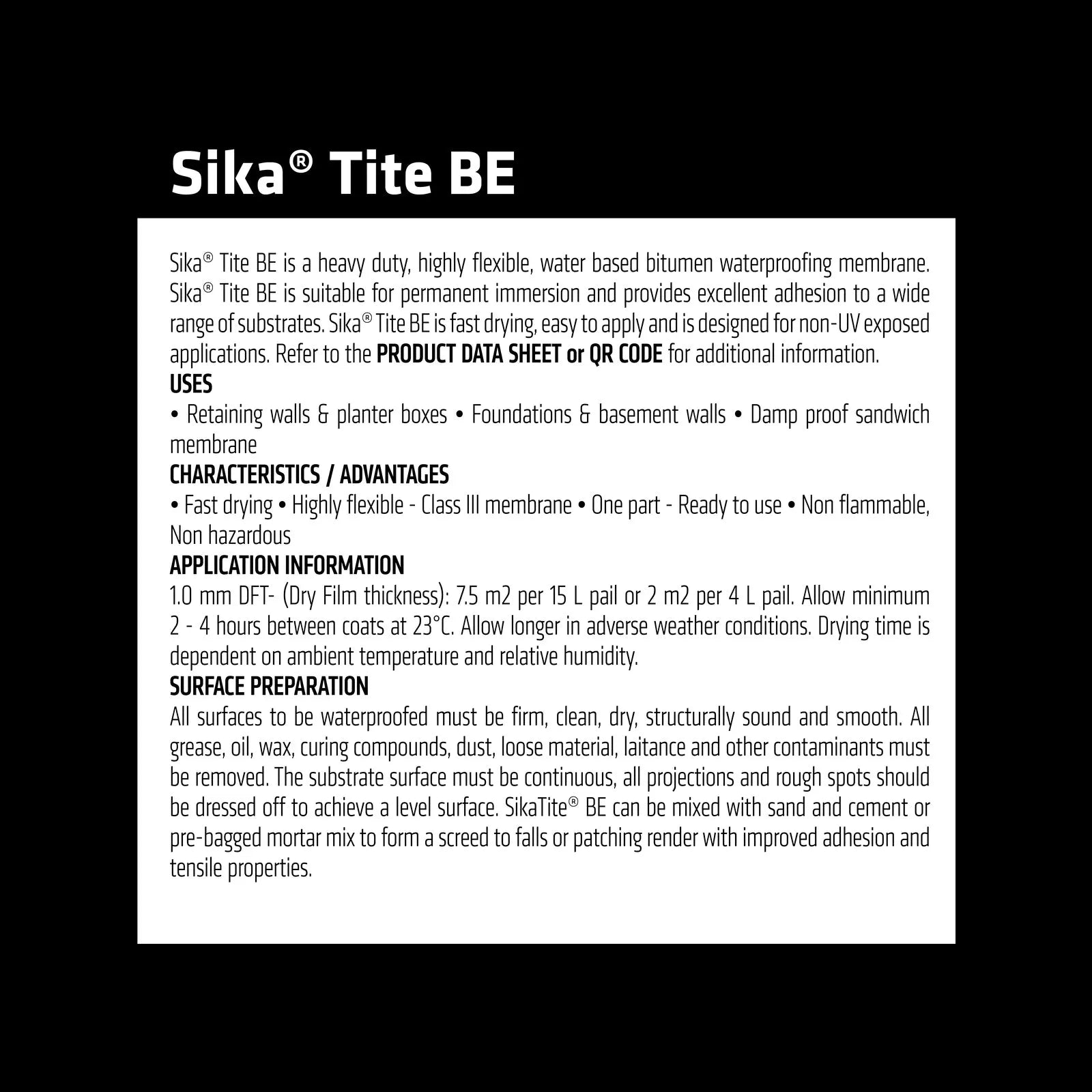 Sika SikaTite BE Bitumen Waterproofer 15L