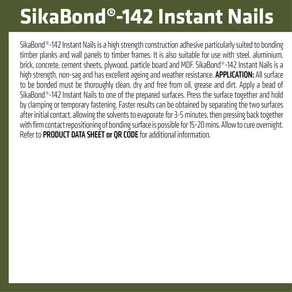 Sika Sikabond 142 Instant Nails Construction Adhesive 290ml