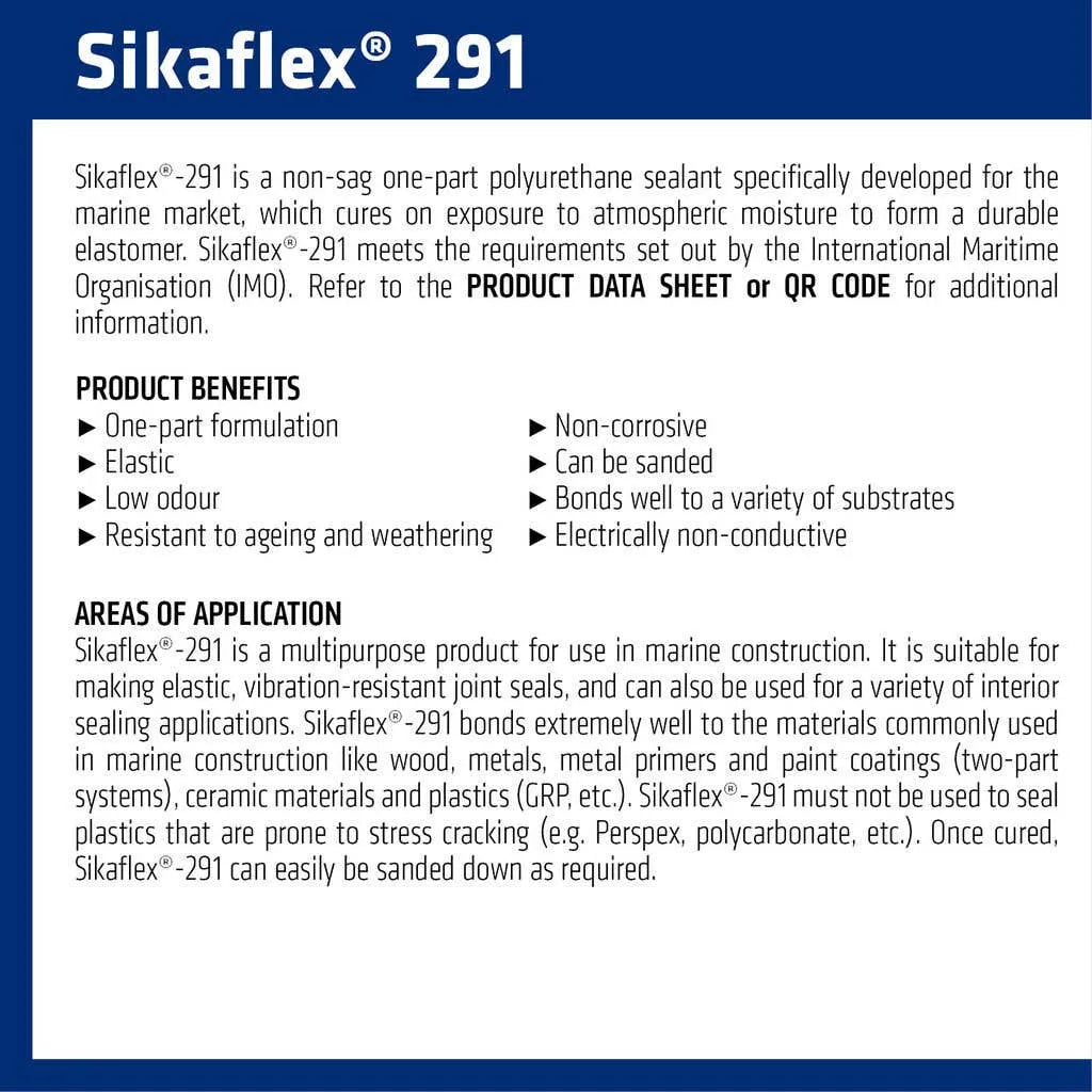 Sika Sikaflex 291 Marine Adhesive Sealant Black 310ml