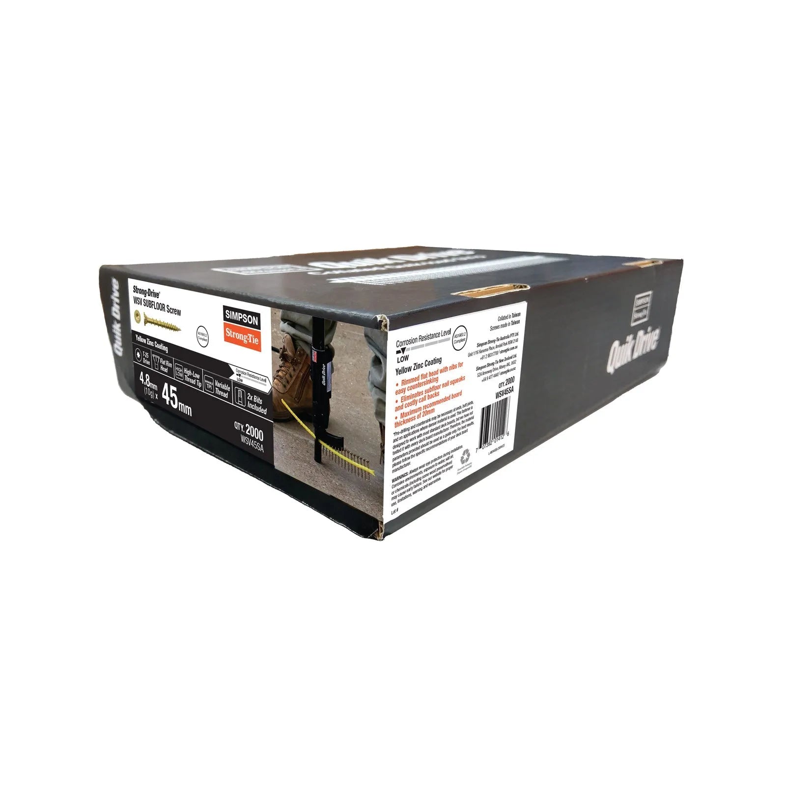 Simpson Strong-Tie 10g x 45mm Quikdrive Collated Screws - 2000 Box