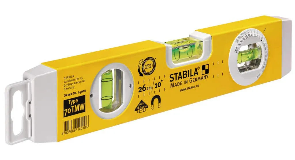 Stabila Type 70 TMW Magnetic Spirit Level with Angle Vial 260mm