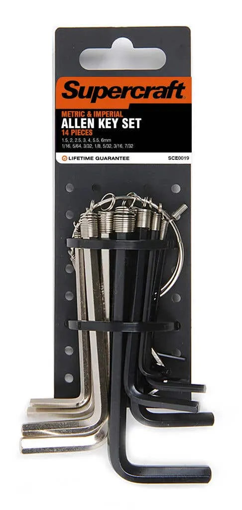 Supercraft Metric/Imperial Allen Key Set - 14 Piece