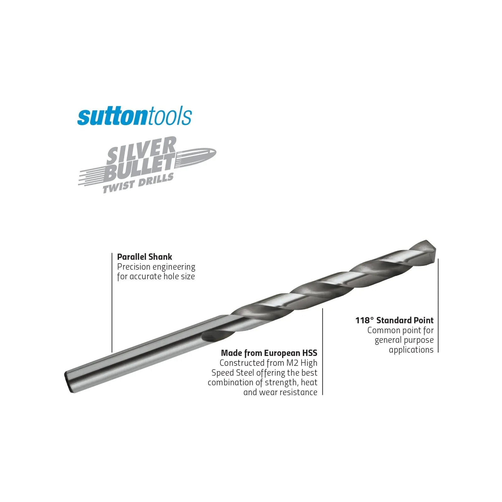 Sutton 5.0mm Metric HSS Jobber Drill Bit - 5 Pack