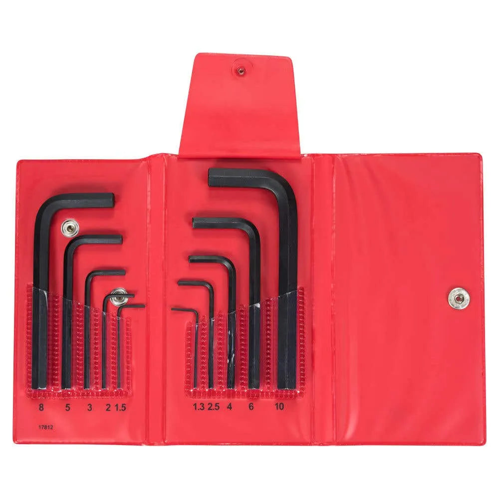 Sutton Bondhus Hex End L-Wrench Allen Key Set Metric Wallet Short - 10 Piece