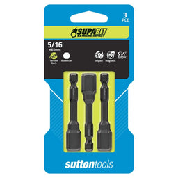 Sutton Supabit Impact Torsion Nutsetter Screwdriver Bit 7.94 x 65mm - 3 Pack
