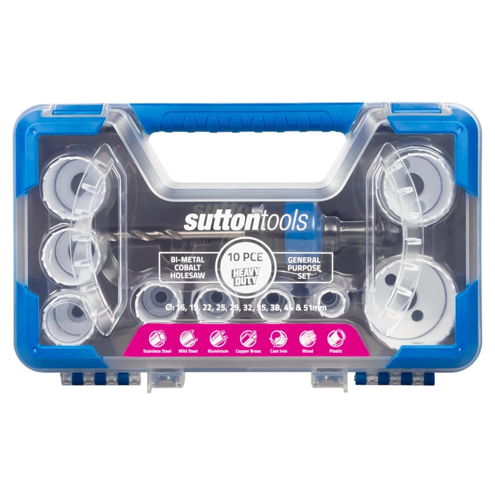 Sutton Tools Bi-Metal Cobalt Hole Saw General Purpose Set - 10 Piece