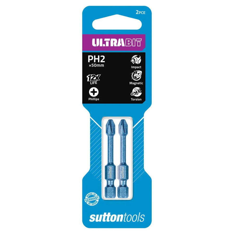 Sutton Ultrabit Screwdriver Phillips PH2 x 50mm - 2 Pack