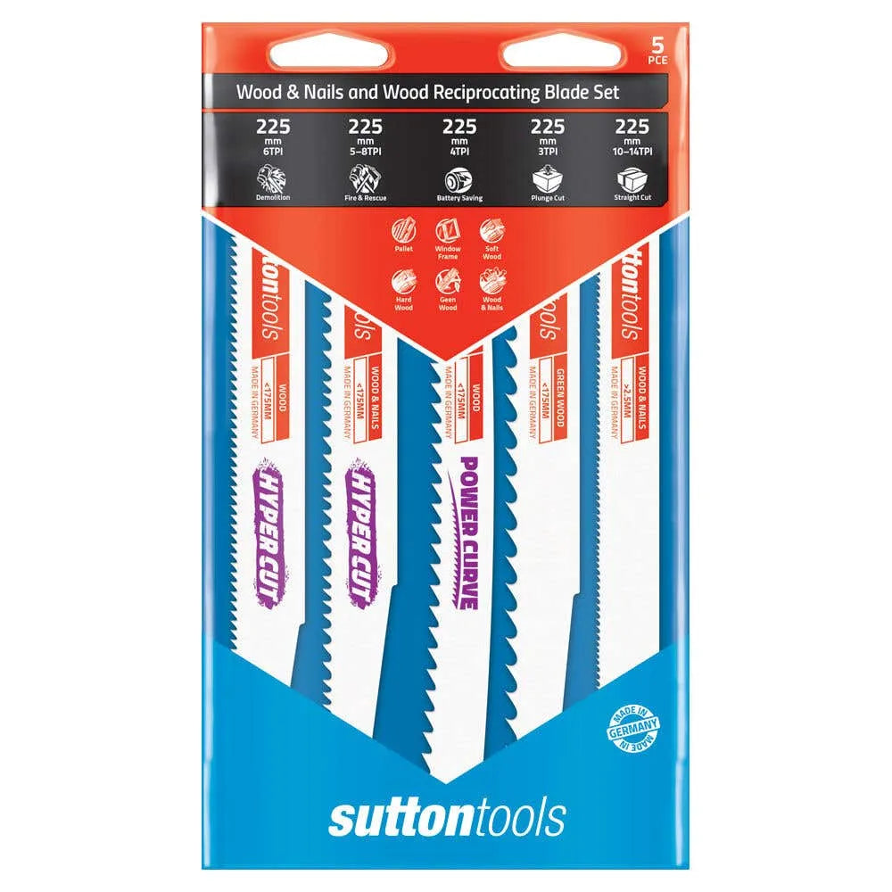 Sutton Wood Reciprocating Blade Set - 5 Piece