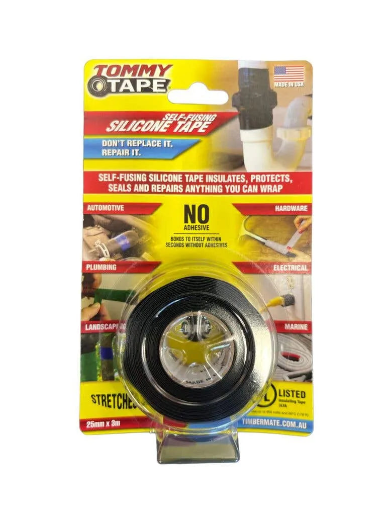 Tommy Tape Silicone Black 25mm x 3m