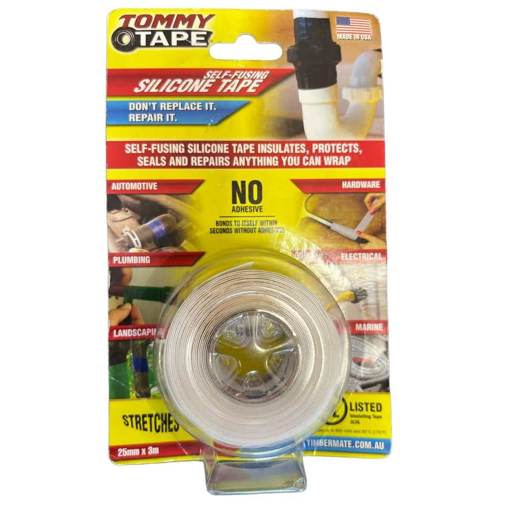Tommy Tape Silicone White 25mm x 3m
