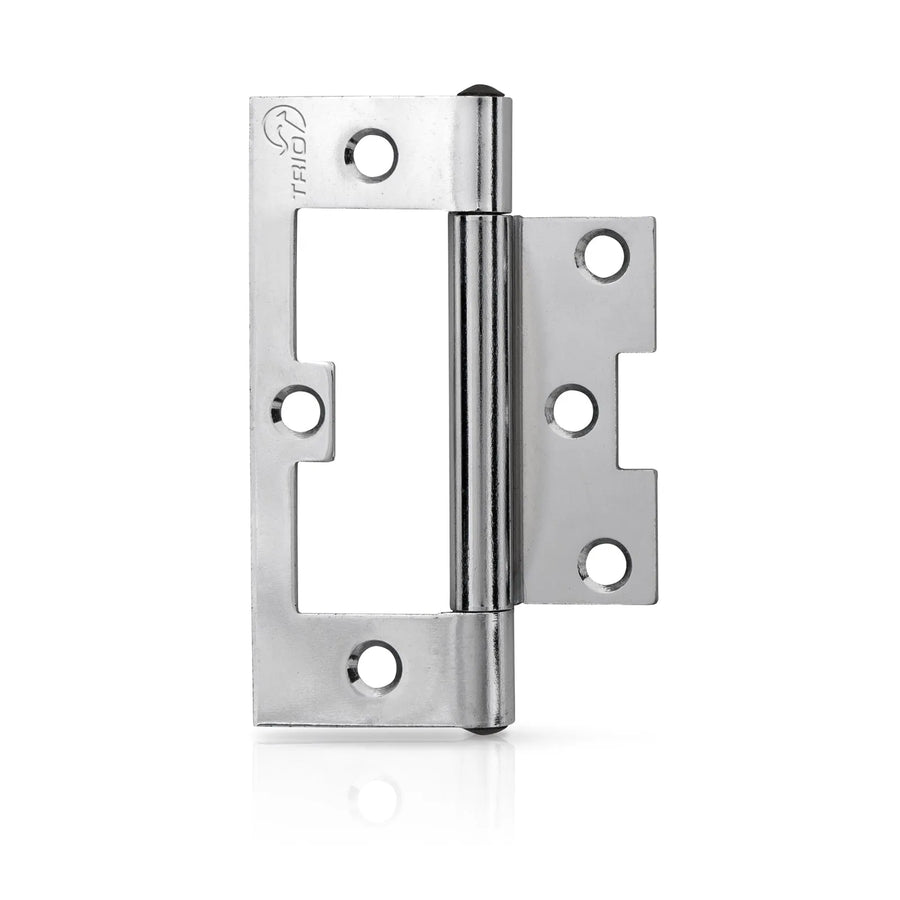 Trio 100 x 65 x 2mm Chrome Plated LP Quick Fit Light & Narrow Hinge