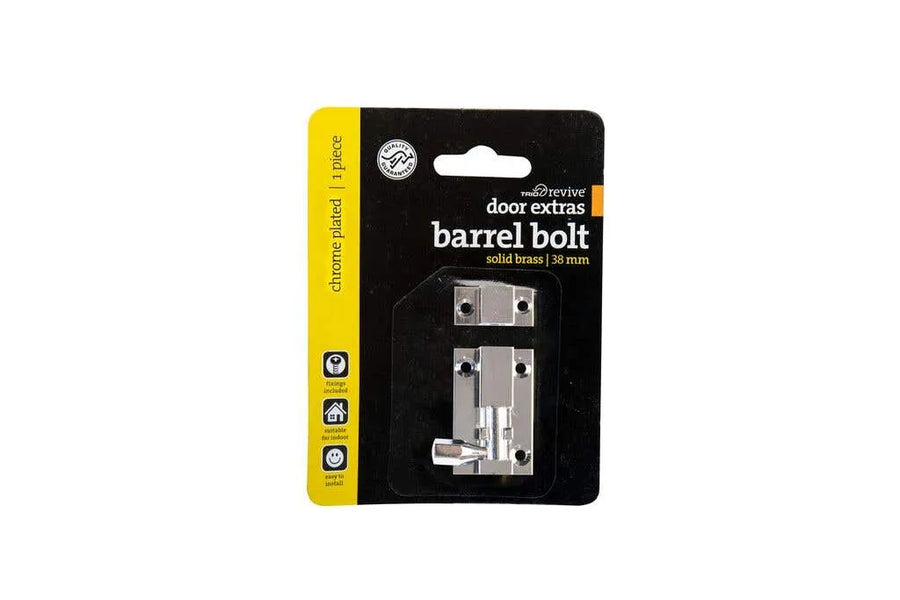 Trio Barrel Bolt Chrome Plated 25 x 38mm