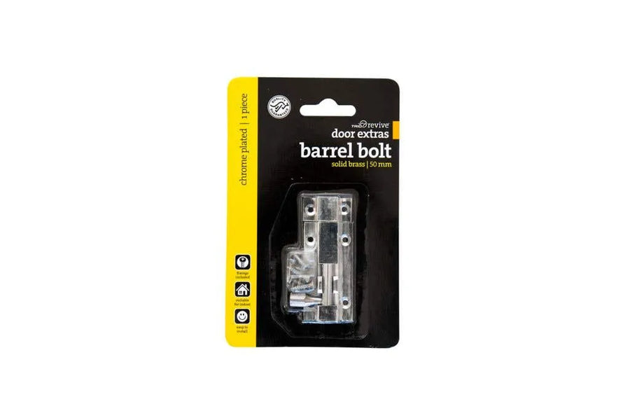 Trio Barrel Bolt Chrome Plated 25 x 50mm