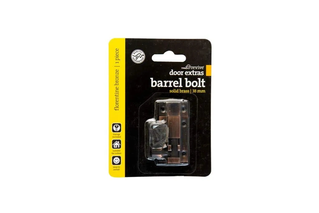 Trio Barrel Bolt Florentine Bronze 25 x 38mm