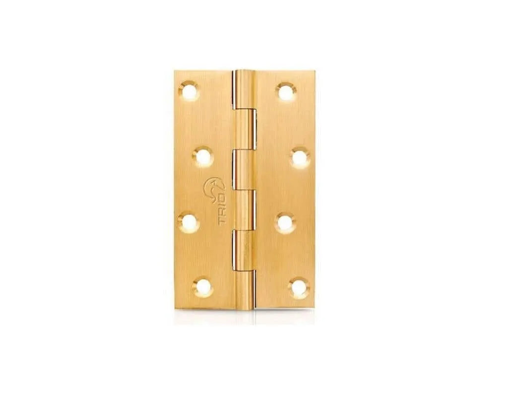 Trio Brass Door Hinge Fixed Pin Self Colour 100 x 60 x 1.90mm
