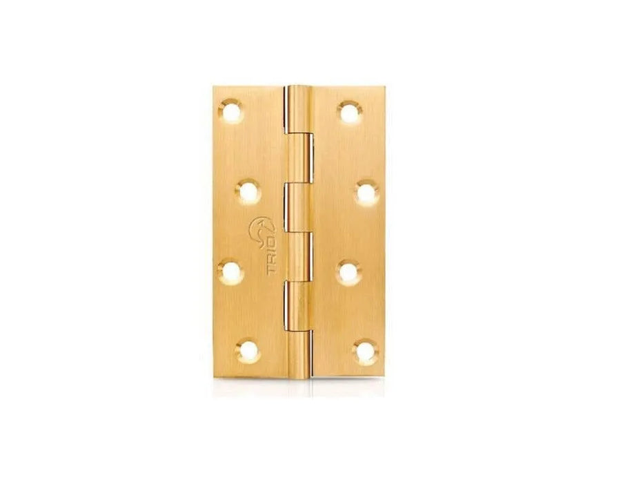 Trio Brass Door Hinge Fixed Pin Self Colour 100 x 60 x 1.90mm
