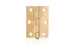 Trio Door Butt Hinge Fixed Pin Brass Plated 85 x 60 x 1.6mm