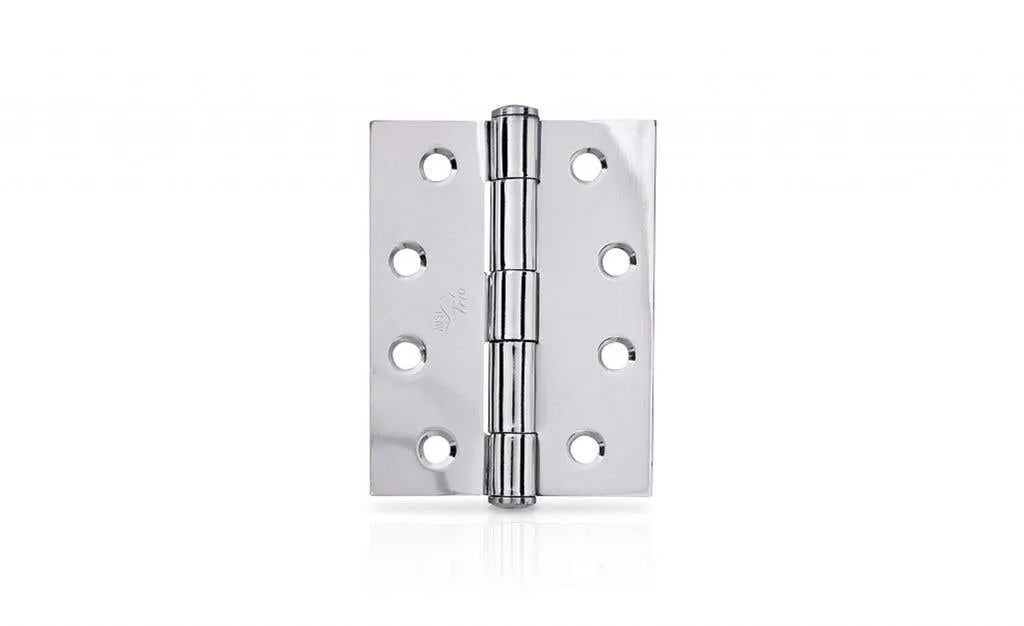 Trio Door Butt Hinge Fixed Pin Chrome Plated 100 x 75 x 2.5mm