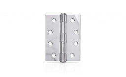 Trio Door Butt Hinge Fixed Pin Chrome Plated 100 x 75 x 2.5mm