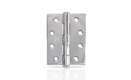 Trio Door Butt Hinge Fixed Pin Polished Stainless Steel 100 x 75 x 2.5mm