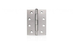 Trio Door Butt Hinge Fixed Pin Satin Chrome 100 x 75 x 1.6mm