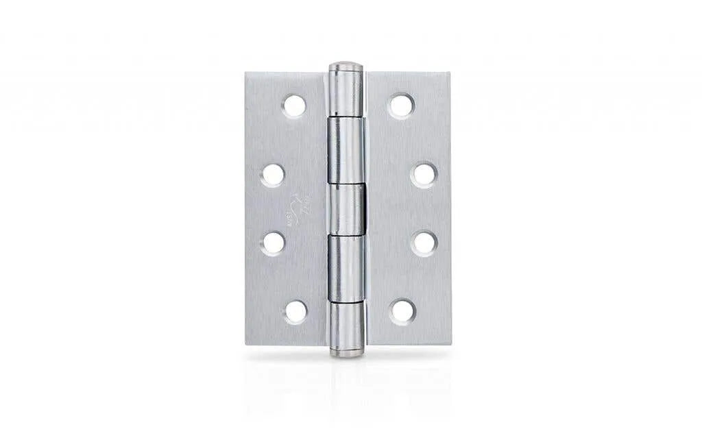 Trio Door Butt Hinge Fixed Pin Satin Chrome 100 x 75 x 2.5mm