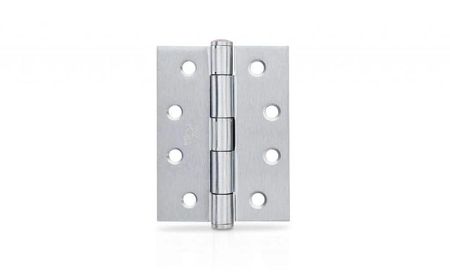 Trio Door Butt Hinge Fixed Pin Satin Chrome 100 x 75 x 2.5mm