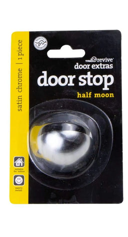 Trio Half Moon Doorstop Satin Chrome 25mm