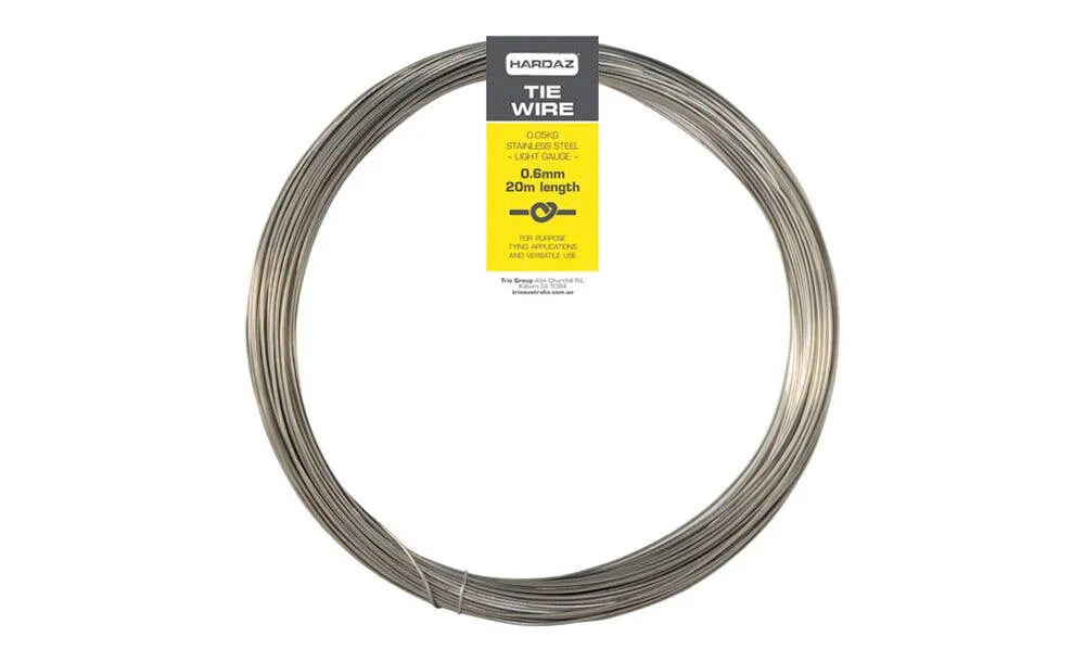 Trio Hardaz Tie Wire Light Gauge Stainless Steel 0.6mm x 20m 50g
