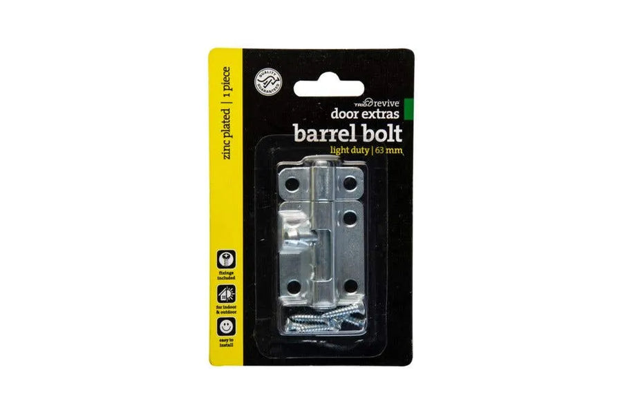Trio Light Duty Barrel Bolt Zinc Plated 63mm