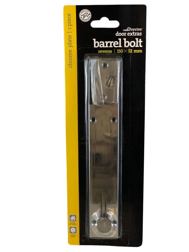 Trio Reverse Barrel Bolt Chrome Plated 150 x 32mm