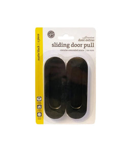 Trio Revive Circular Concealed Sliding Door Pull Black 120 x 40mm - 2 Pack