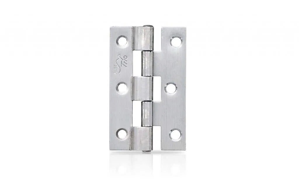 Trio Screen Door Hinge Fixed Pin Satin Stainless Steel 75 x 46 x 1.6mm