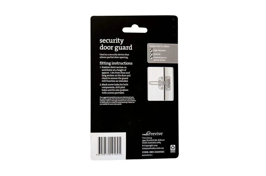 Trio Security Door Guard Satin Chrome