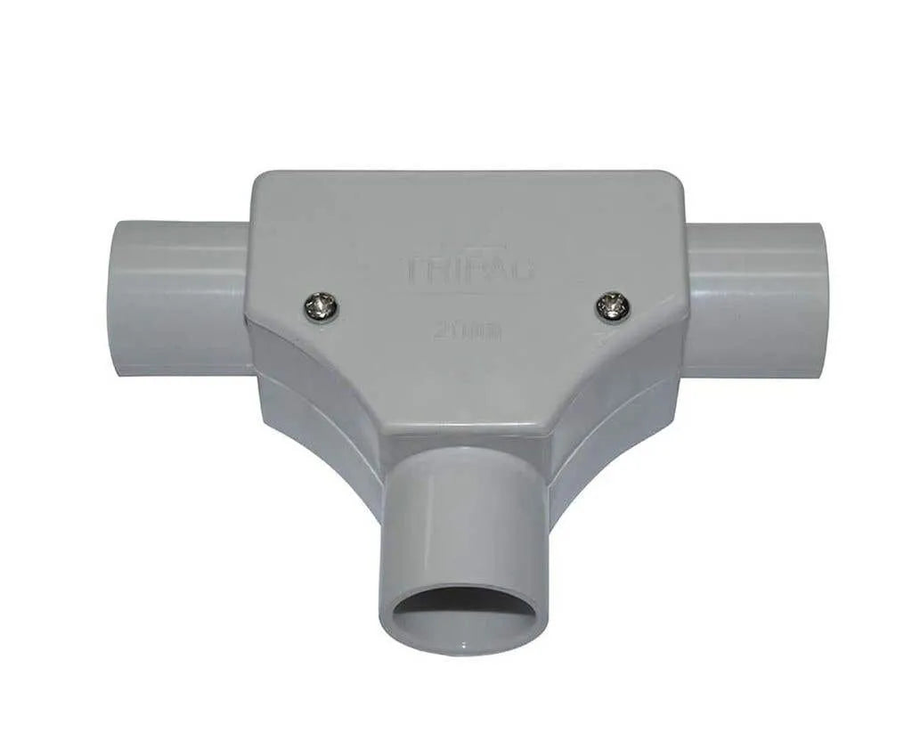 Tripac Tee Cond Inspect PVC Grey 20mm